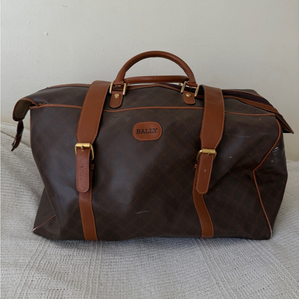 BALLY Vintage Leather Travel Duffle Bag - Picture 5 of 8